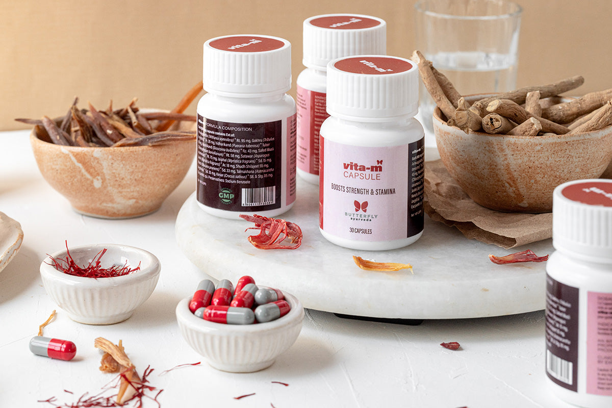 Maximize Your Potential: Vita-M Capsules for Men by Butterfly Ayurveda Delivering Gokhru Benefits for a Healthier You!