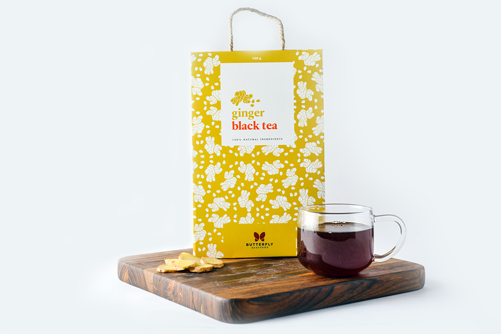Soothe Your Stomach: Butterfly Ayurveda's Ginger Black Tea Eases Anorexia and Colic Pain for a Healthier You!